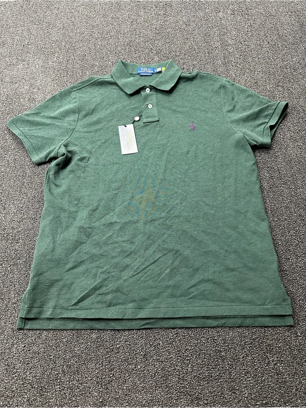 Polo Ralph Lauren The Iconic Mesh Polo Custom Slim Fit Size L Green -NWT